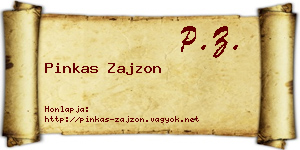 Pinkas Zajzon névjegykártya